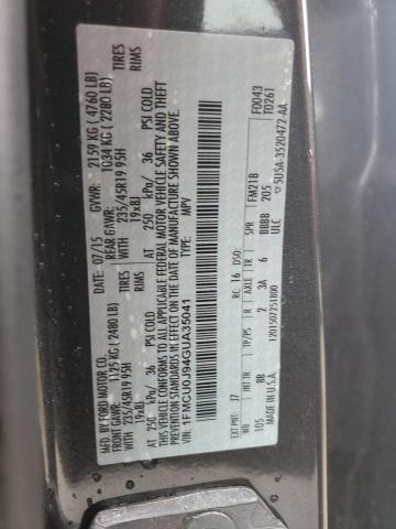 2016 FORD ESCAPE TIT - 1FMCU0J94GUA35041