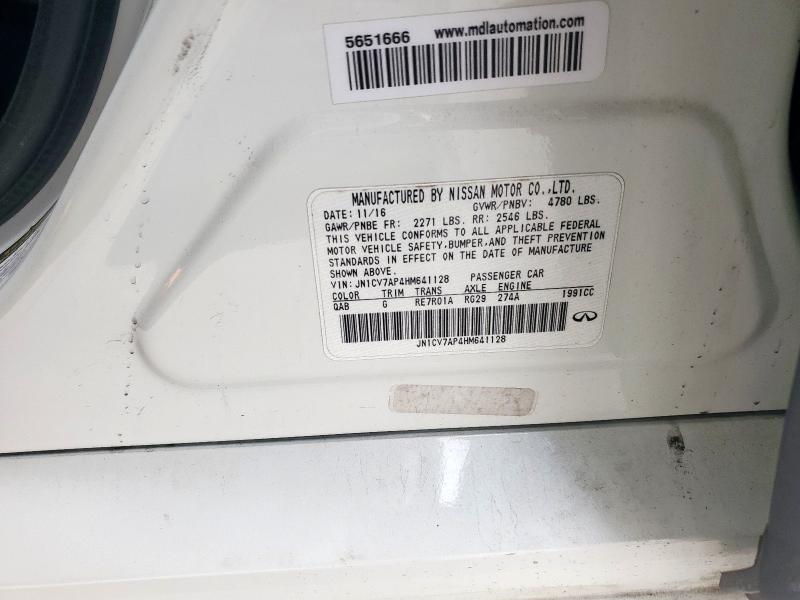 2017 INFINITI Q50 BASE - JN1CV7AP4HM641128