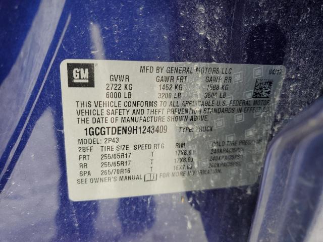 2017 CHEVROLET COLORADO Z - 1GCGTDEN9H1243409
