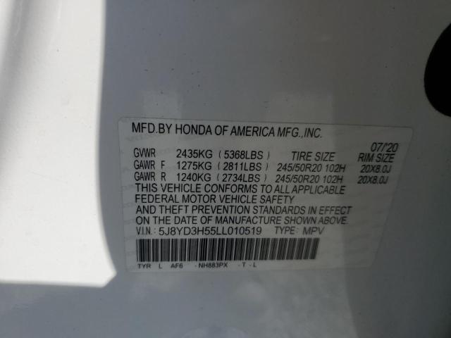 2020 ACURA MDX TECHNO - 5J8YD3H55LL010519