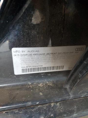 2015 AUDI A4 PREMIUM WAUBFAFL0FN043728