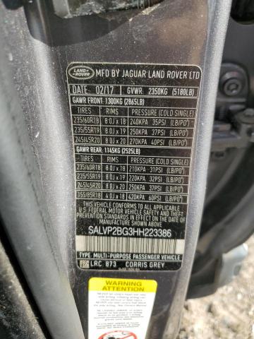 2017 LAND ROVER RANGE ROVE - SALVP2BG3HH223386