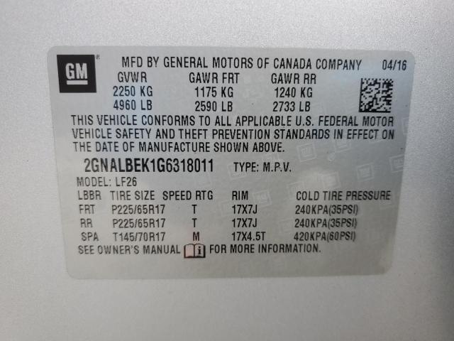 2016 CHEVROLET EQUINOX LS - 2GNALBEK1G6318011
