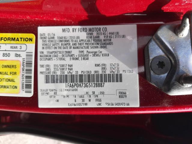 2016 FORD FUSION SE - 1FA6P0H73G5128887