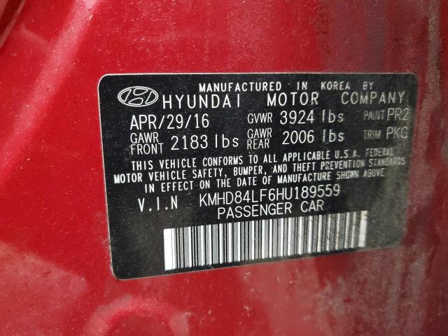 2017 HYUNDAI ELANTRA SE - KMHD84LF6HU189559