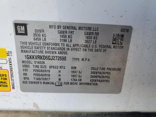 2016 GMC ACADIA SLT - 1GKKVRKD6GJ272690