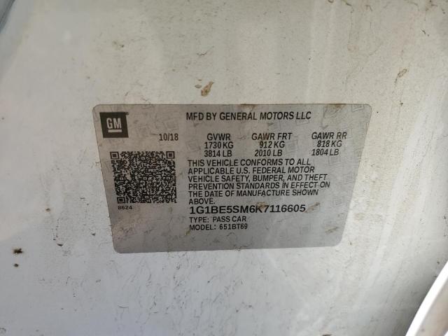 2019 CHEVROLET CRUZE LT - 1G1BE5SM6K7116605