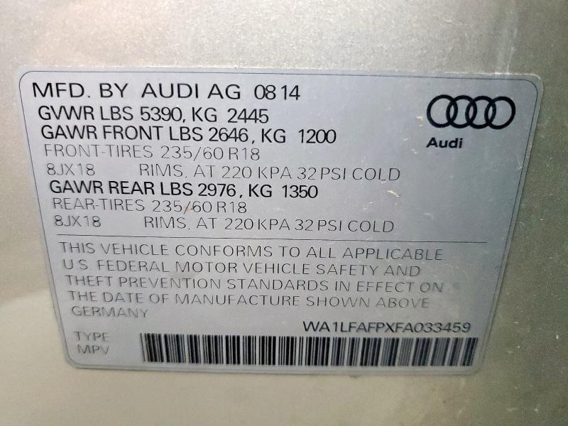 2015 AUDI Q5 PREMIUM - WA1LFAFPXFA033459