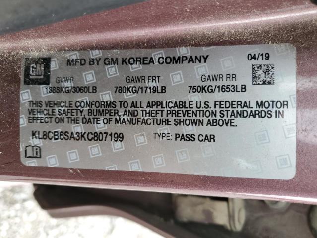 2019 CHEVROLET SPARK LS - KL8CB6SA3KC807199