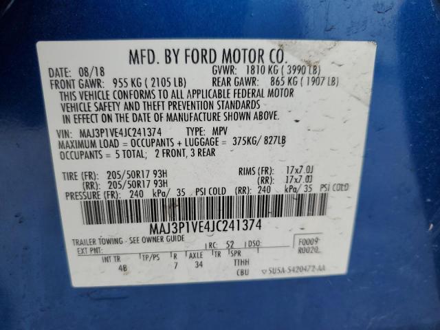 2018 FORD ECOSPORT T - MAJ3P1VE4JC241374
