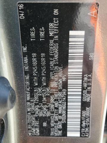 2016 TOYOTA HIGHLANDER - 5TDZKRFH6GS147949