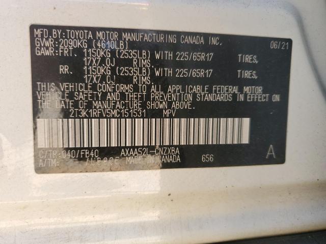2021 TOYOTA RAV4 LE - 2T3K1RFV5MC151531