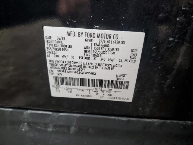 2018 FORD EXPLORER L - 1FM5K8FH0JGC27463
