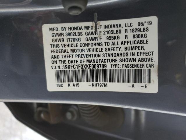 2019 HONDA CIVIC EX - 19XFC1F3XKE009789