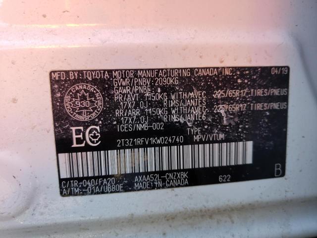 2019 TOYOTA RAV4 LE - 2T3Z1RFV1KW024740