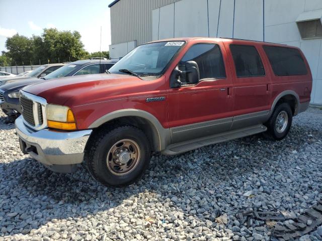 FORD EXCURSION 2001 maroon  gas 1FMNU42S61EB75207 photo #1
