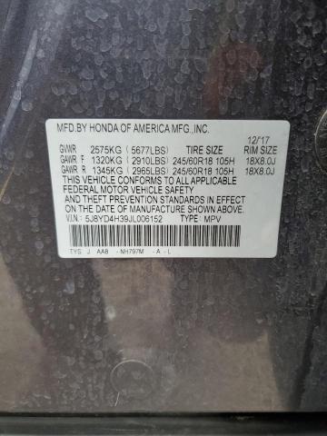 2018 ACURA MDX 5J8YD4H39JL006152