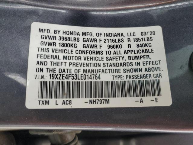 2020 HONDA INSIGHT EX 19XZE4F53LE014764