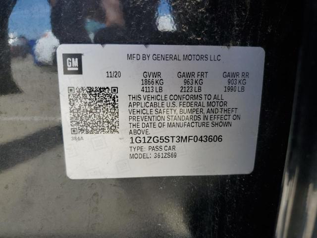 2021 CHEVROLET MALIBU RS 1G1ZG5ST3MF043606