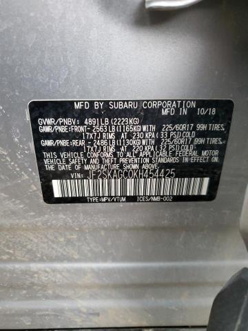 2019 SUBARU FORESTER P JF2SKAGC0KH454425