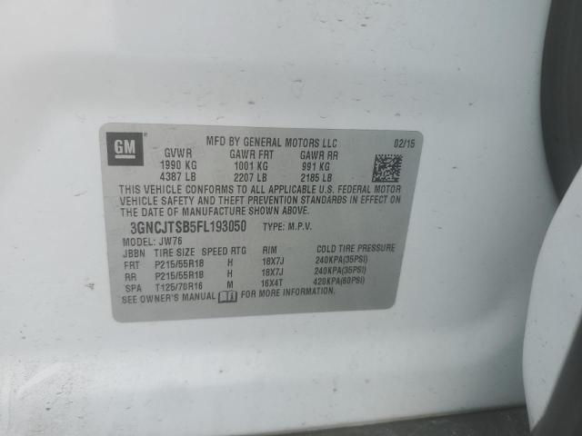 2015 CHEVROLET TRAX LTZ 3GNCJTSB5FL193050