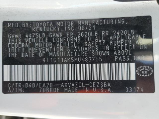 2021 TOYOTA CAMRY SE - 4T1G11AK5MU483755