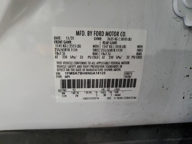 2022 FORD EXPLORER - 1FMSK7BH8NGA18125