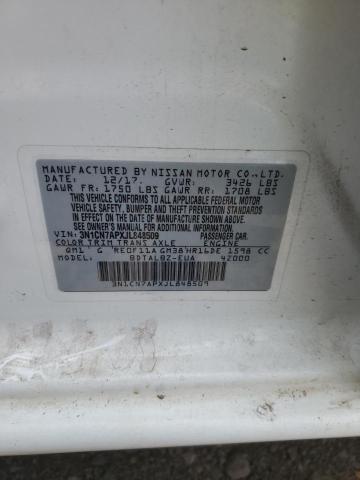 2018 NISSAN VERSA S 3N1CN7APXJL848509