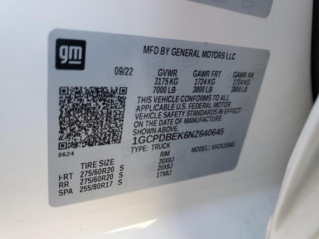 1GCPDBEK6NZ640645 2022 CHEVROLET ALL Models