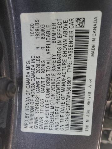 2021 HONDA CIVIC SPOR - 2HGFC2F87MH501660