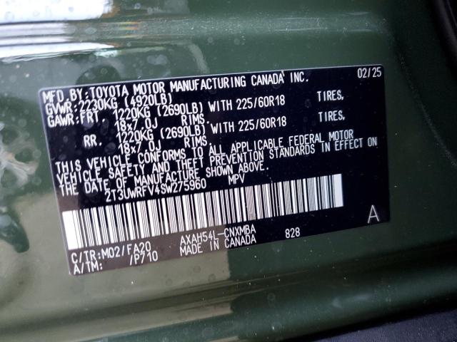 2025 TOYOTA RAV4 WOODL 2T3UWRFV4SW275960