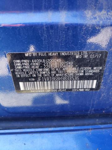2017 SUBARU WRX JF1VA1B68H9833536