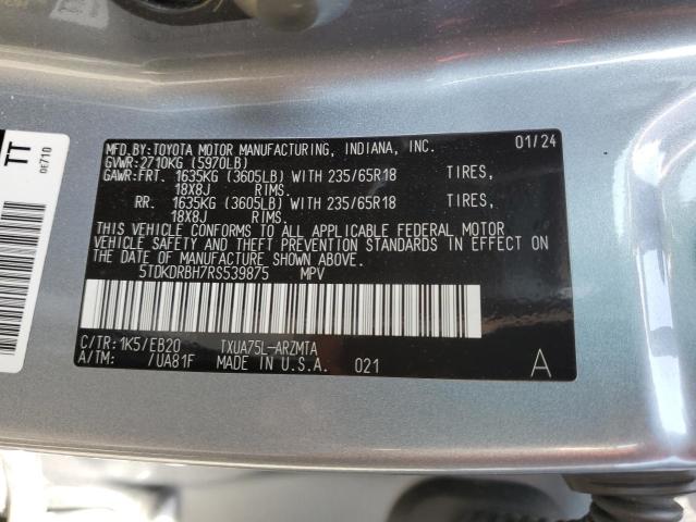 2024 TOYOTA HIGHLANDER - 5TDKDRBH7RS539875