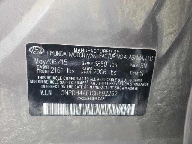 2016 HYUNDAI ELANTRA SE - 5NPDH4AE1GH692262