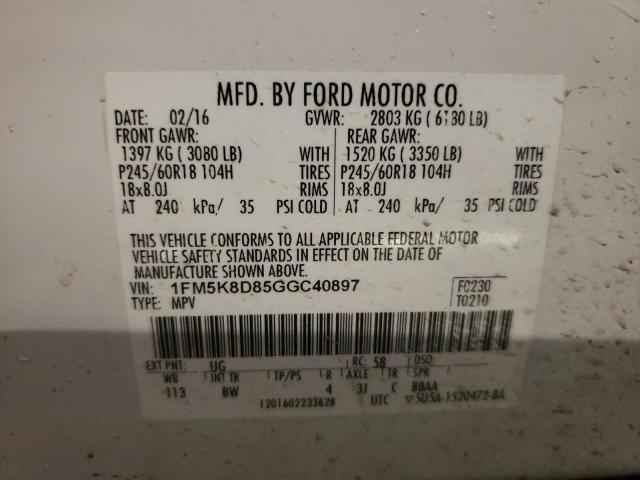 2016 FORD EXPLORER X - 1FM5K8D85GGC40897