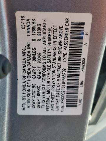 2018 HONDA CIVIC LX - 2HGFC2F51JH566702