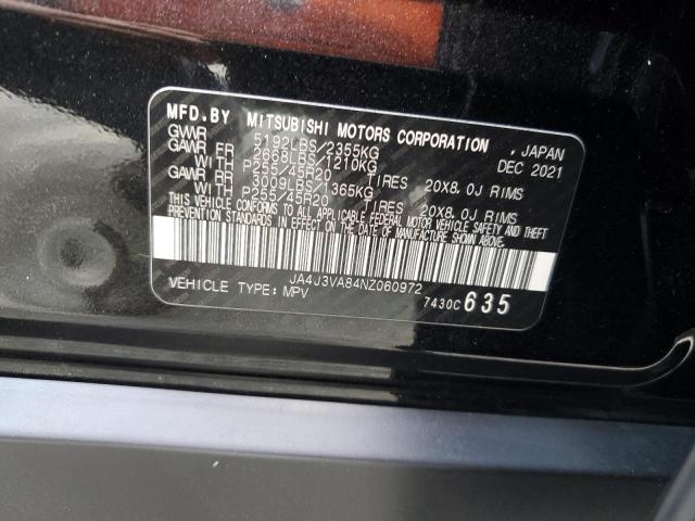 2022 MITSUBISHI OUTLANDER - JA4J3VA84NZ060972