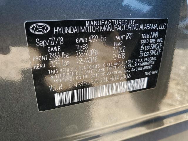 2019 HYUNDAI SANTA FE L - 5NMS53AD3KH045806