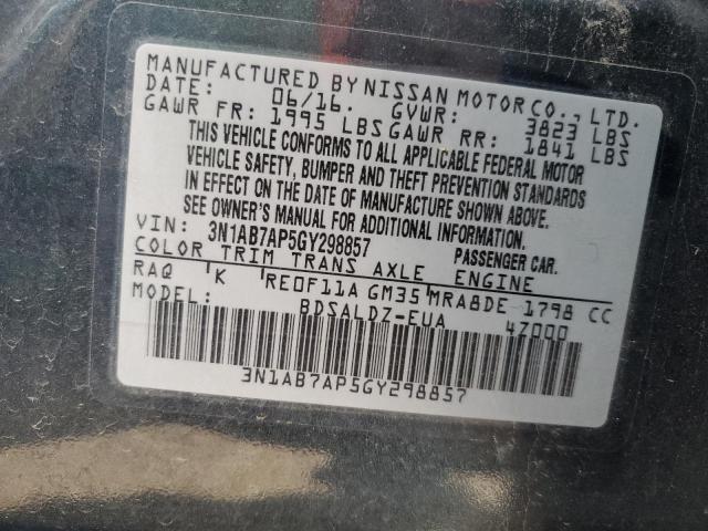 2016 NISSAN SENTRA S - 3N1AB7AP5GY298857