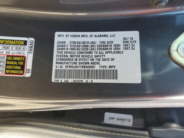 2019 HONDA ODYSSEY EX - 5FNRL6H77KB040597