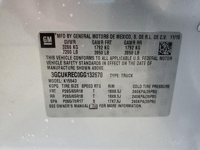 2016 CHEVROLET SILVERADO - 3GCUKREC0GG132670