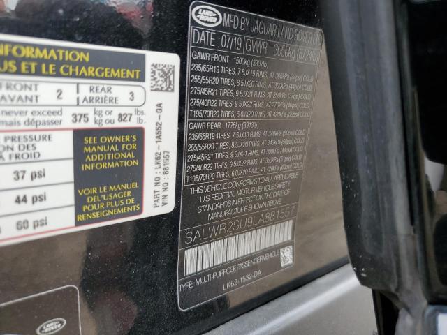 2020 LAND ROVER RANGE ROVE - SALWR2SU9LA881557