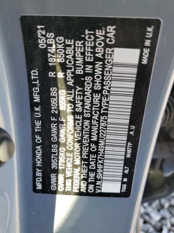 2021 HONDA CIVIC SPOR - SHHFK7H49MU227875