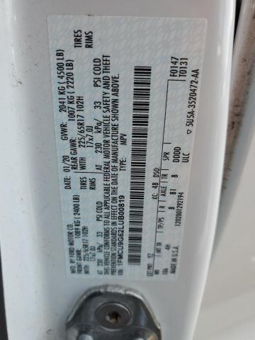 2020 FORD ESCAPE SE - 1FMCU9G62LUB00819
