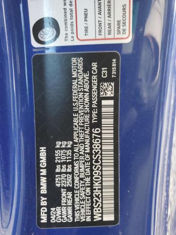2025 BMW M4 COMPETI WBS23HK09SCS38676