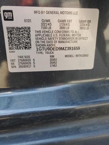 2021 GMC SIERRA K15 - 1GTU9DED9MZ391659