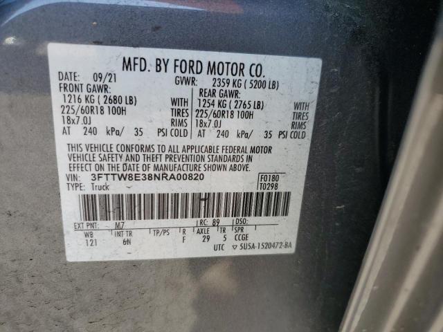 2022 FORD MAVERICK X - 3FTTW8E38NRA00820