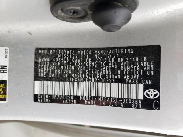 2022 TOYOTA COROLLA SE - 5YFS4MCEXNP106223