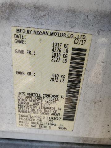2017 NISSAN ALTIMA 2.5 - 1N4AL3AP9HC210007