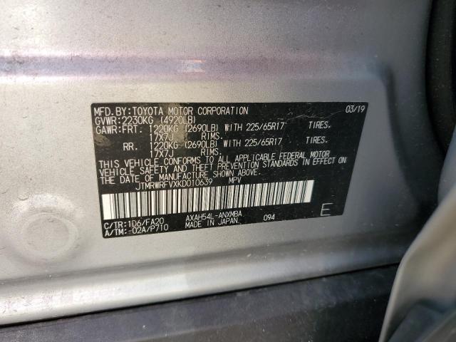 2019 TOYOTA RAV4 XLE - JTMRWRFVXKD010639